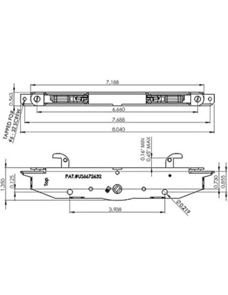 Cerradura de Mortaja Fasco para Puerta Corredera de Vidrio