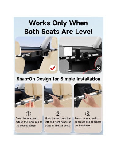 Soporte de Tableta para Asiento Trasero VEEFINE con Soporte para Vaso