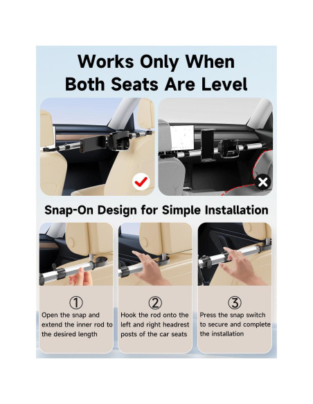 Soporte de Tableta para Asiento Trasero VEEFINE con Soporte para Vaso