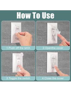 Cubierta de Interruptor de Luz a Prueba de Niños MUTIYZGJ - Transparente, Paquete de 3 2