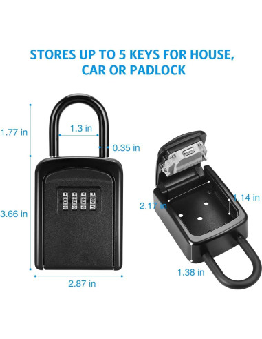 Caja de Seguridad para Llaves AMIR con Combinación 4 Dígitos