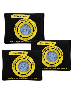 Paquete de 3 deshidratantes de gel de sílice 100g Wisesorbent