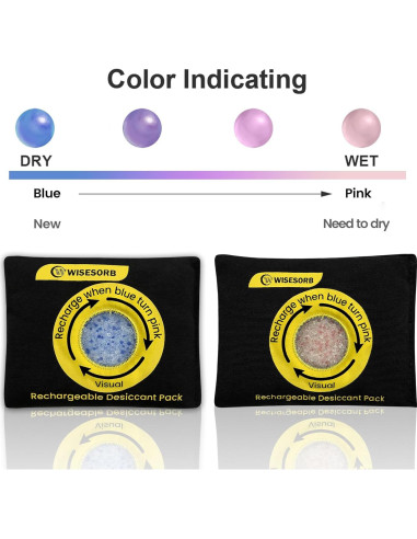Paquete de 3 deshidratantes de gel de sílice 100g Wisesorbent