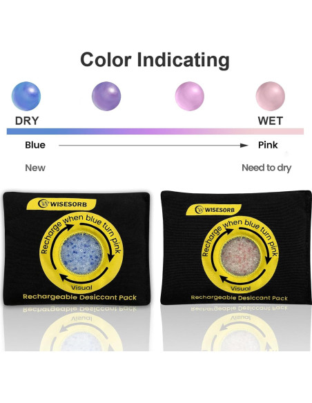 Paquete de 3 deshidratantes de gel de sílice 100g Wisesorbent