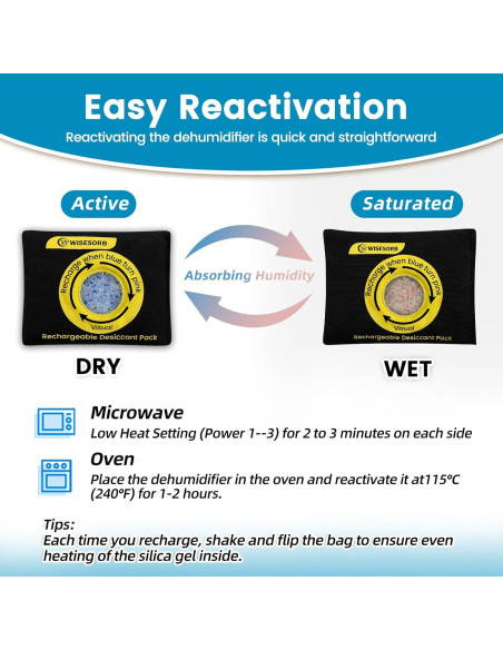 Paquete de 3 deshidratantes de gel de sílice 100g Wisesorbent