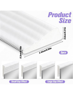 3 Piezas Tira de Clima Sello de Ventana Alrhso 15m Blanco 2