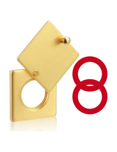 Cubierta de Mirilla de Seguridad KIBBEH Oro Cepillado 7.62x5.08cm