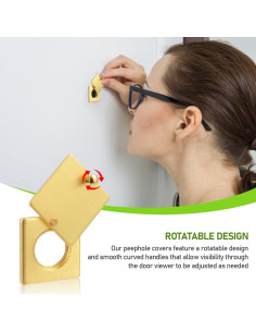 Cubierta de Mirilla de Seguridad KIBBEH Oro Cepillado 7.62x5.08cm 2