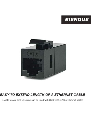 Acoplador Hembra a Hembra RJ45 Bienque Cat6 20 Paquete