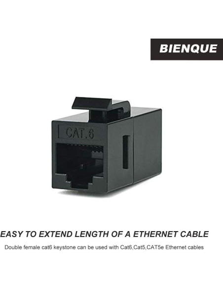 Acoplador Hembra a Hembra RJ45 Bienque Cat6 20 Paquete