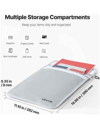 Bolsa Aislante a Prueba de Fuego VEVOR 380x282mm Impermeable