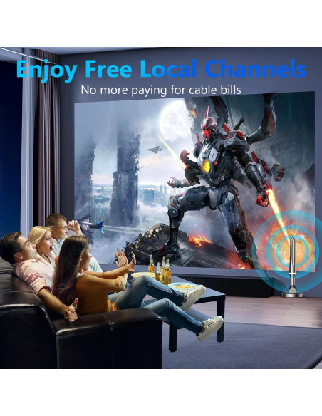 Antena de TV Digital QGClearSO Interior 4K 193 km Alcance