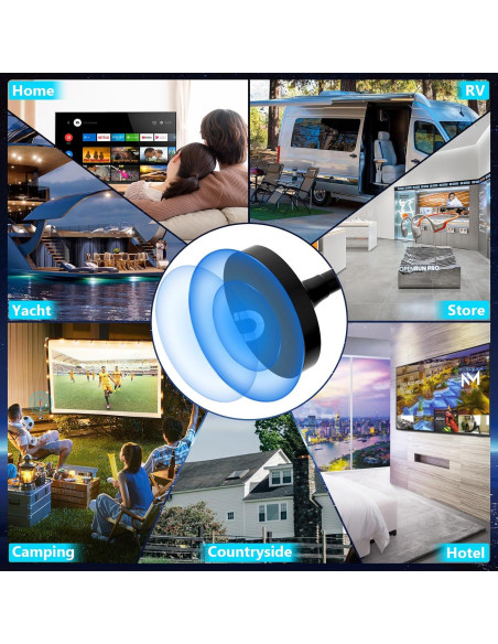 Antena de TV Digital QGClearSO Interior 4K 193 km Alcance