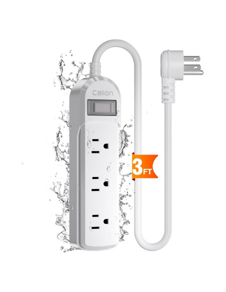 Toma de Corriente Exterior Calionltd 3 Pies Blanca a Prueba de Agua