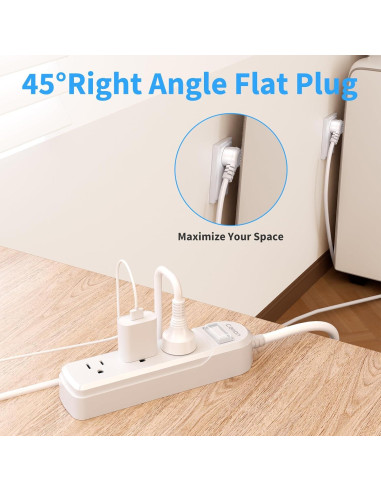 Toma de Corriente Exterior Calionltd 3 Pies Blanca a Prueba de Agua