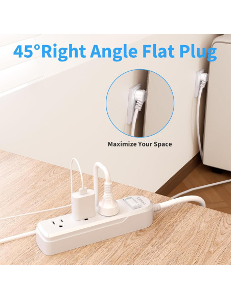 Toma de Corriente Exterior Calionltd 3 Pies Blanca a Prueba de Agua