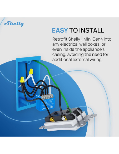 Interruptor Inteligente Shelly 1 Mini Gen4 | Wi-Fi, Zigbee, 8A | 2 Paquete