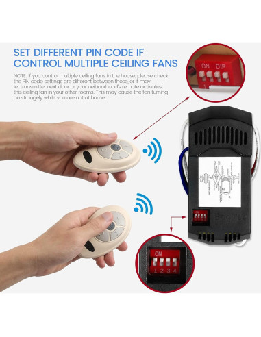 Control Remoto Ventilador de Techo Eogifee 35T 3 Velocidades
