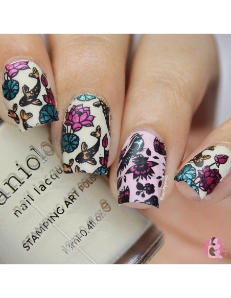 Placa de Estampado de Uñas Maniology Koi Japonés 12.1x6.1cm