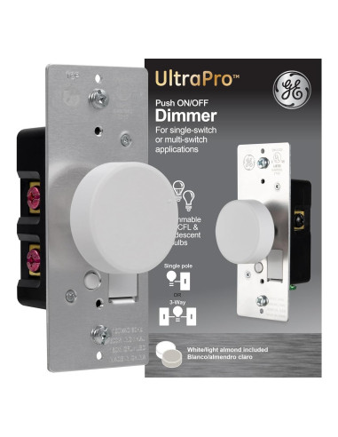 Interruptor Regulador de Luz Rotativo GE 3 Vías con Perillas