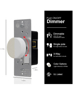 Interruptor Regulador de Luz Rotativo GE 3 Vías con Perillas 2
