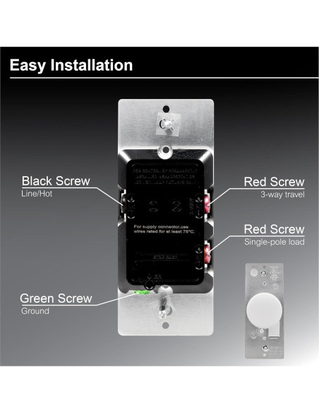 Interruptor Regulador de Luz Rotativo GE 3 Vías con Perillas