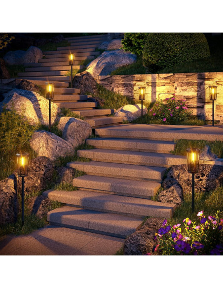 Luces Solares KINKAI para Jardín - Paquete de 6 Luz Cálida