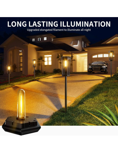 Luces Solares KINKAI para Jardín - Paquete de 6 Luz Cálida