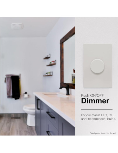 Interruptor Regulador de Luz Rotativo GE 3 Vías con Perillas