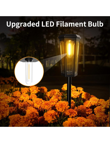 Luces Solares KINKAI para Jardín - Paquete de 6 Luz Cálida