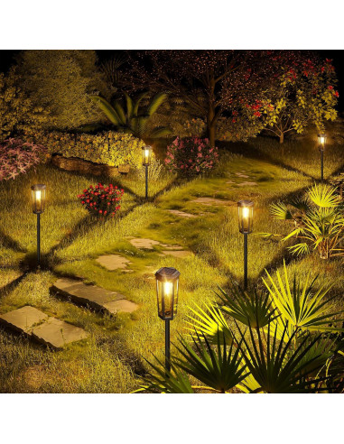 Luces Solares KINKAI para Jardín - Paquete de 6 Luz Cálida