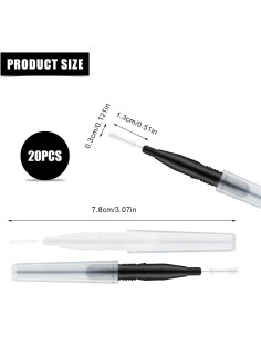 20 Cepillos Micro para Cejas y Pestañas LUTER - Con Tapa 2