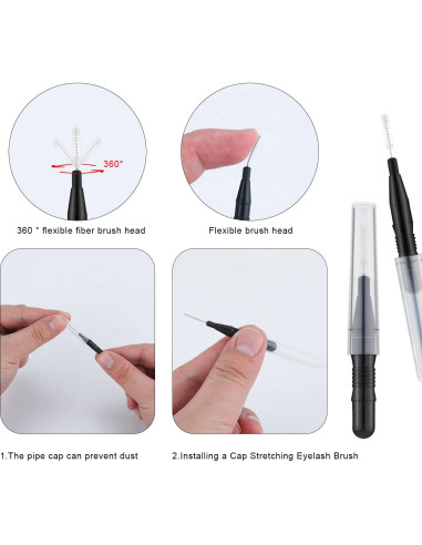 20 Cepillos Micro para Cejas y Pestañas LUTER - Con Tapa