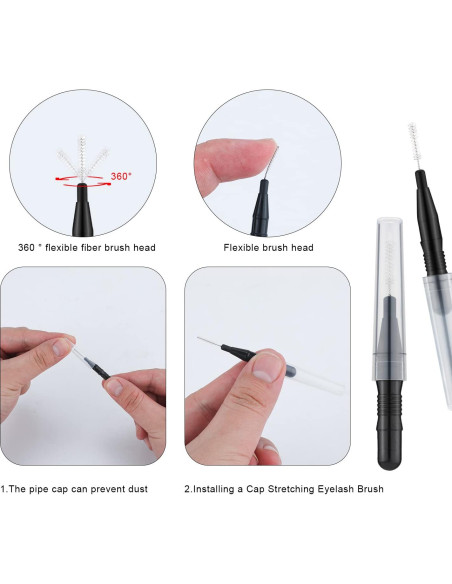 20 Cepillos Micro para Cejas y Pestañas LUTER - Con Tapa