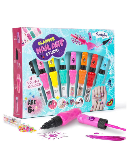 Kit de Esmalte de Uñas para Niñas Combaybe - 8 Colores No Tóxicos