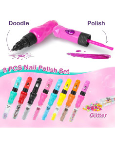 Kit de Esmalte de Uñas para Niñas Combaybe - 8 Colores No Tóxicos 2