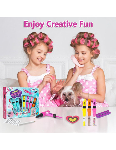 Kit de Esmalte de Uñas para Niñas Combaybe - 8 Colores No Tóxicos