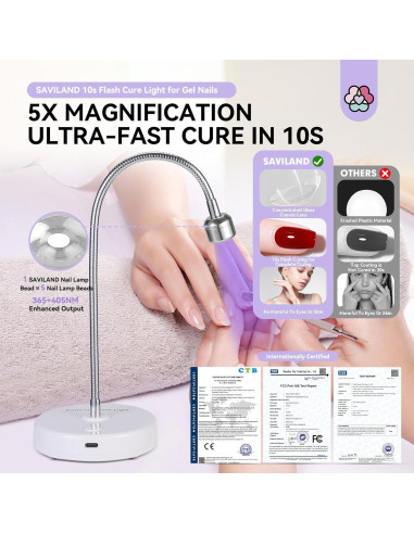 Lámpara UV SAVILAND 12W para Uñas de Gel - Secado Rápido