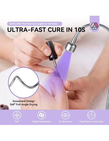 Lámpara UV SAVILAND 12W para Uñas de Gel - Secado Rápido