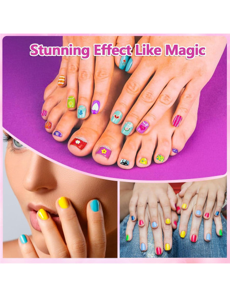 Kit de Esmalte de Uñas para Niñas Combaybe - 8 Colores No Tóxicos