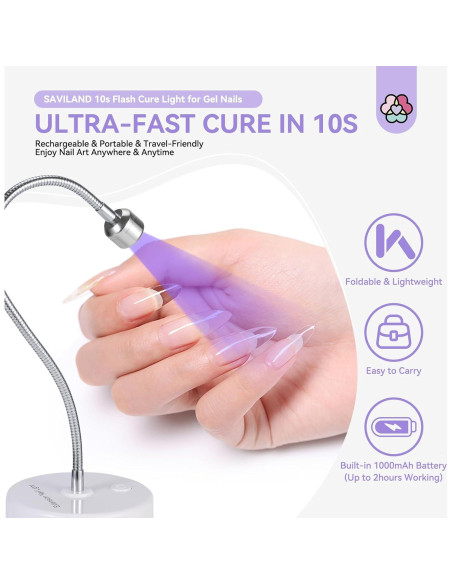 Lámpara UV SAVILAND 12W para Uñas de Gel - Secado Rápido