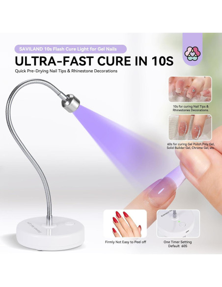 Lámpara UV SAVILAND 12W para Uñas de Gel - Secado Rápido