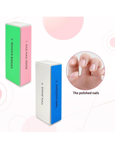 Bloque de Esponja para Uñas LNAUJS - Paquete de 6, 4 en 1