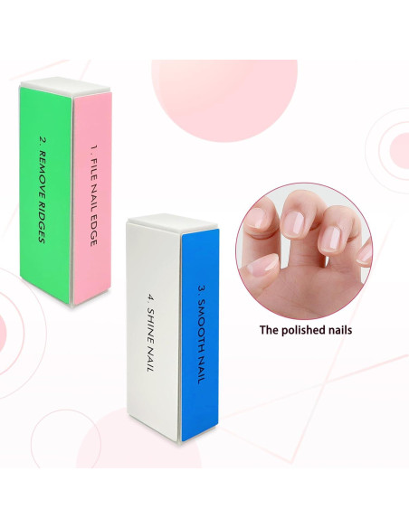 Bloque de Esponja para Uñas LNAUJS - Paquete de 6, 4 en 1