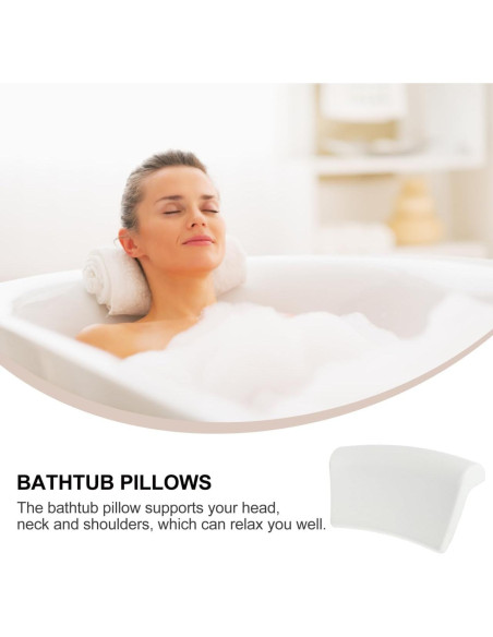 Cojín de Baño POPETPOP Impermeable 29.5x14.5 cm Blanco