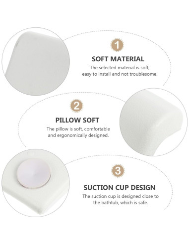 Cojín de Baño POPETPOP Impermeable 29.5x14.5 cm Blanco