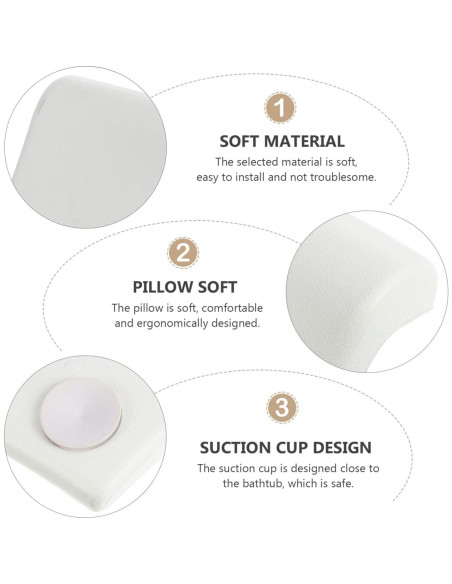 Cojín de Baño POPETPOP Impermeable 29.5x14.5 cm Blanco