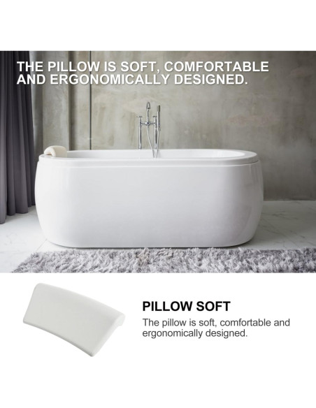 Cojín de Baño POPETPOP Impermeable 29.5x14.5 cm Blanco