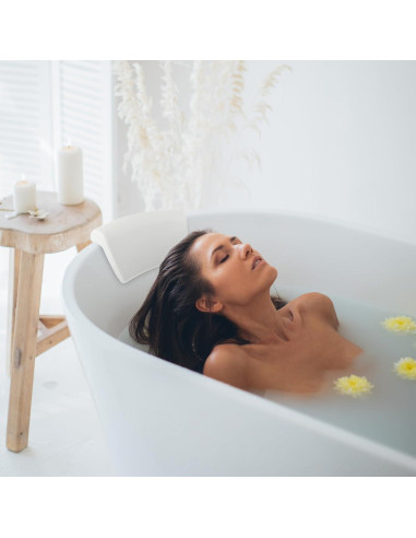 Cojín de Baño POPETPOP Impermeable 29.5x14.5 cm Blanco