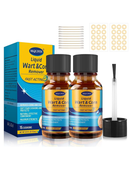 Removedor de Maíz MQUPIN 15ml x 2 + 30 Almohadillas + 10 Hisopos